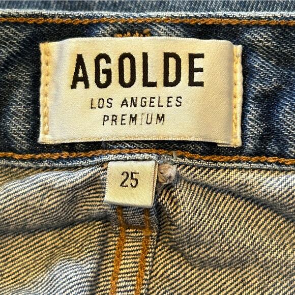 Agolde Riley Straight Leg Jeans  Lowdown Wash 25 - Picture 6 of 12